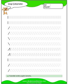 okul öncesi çizgi çalışma sayfaları